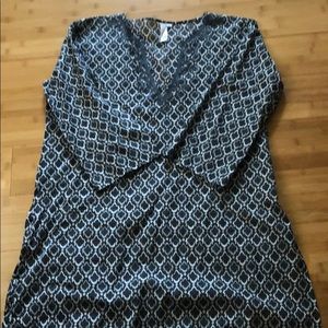 Gray And White Bathing Suit Coverup Dress